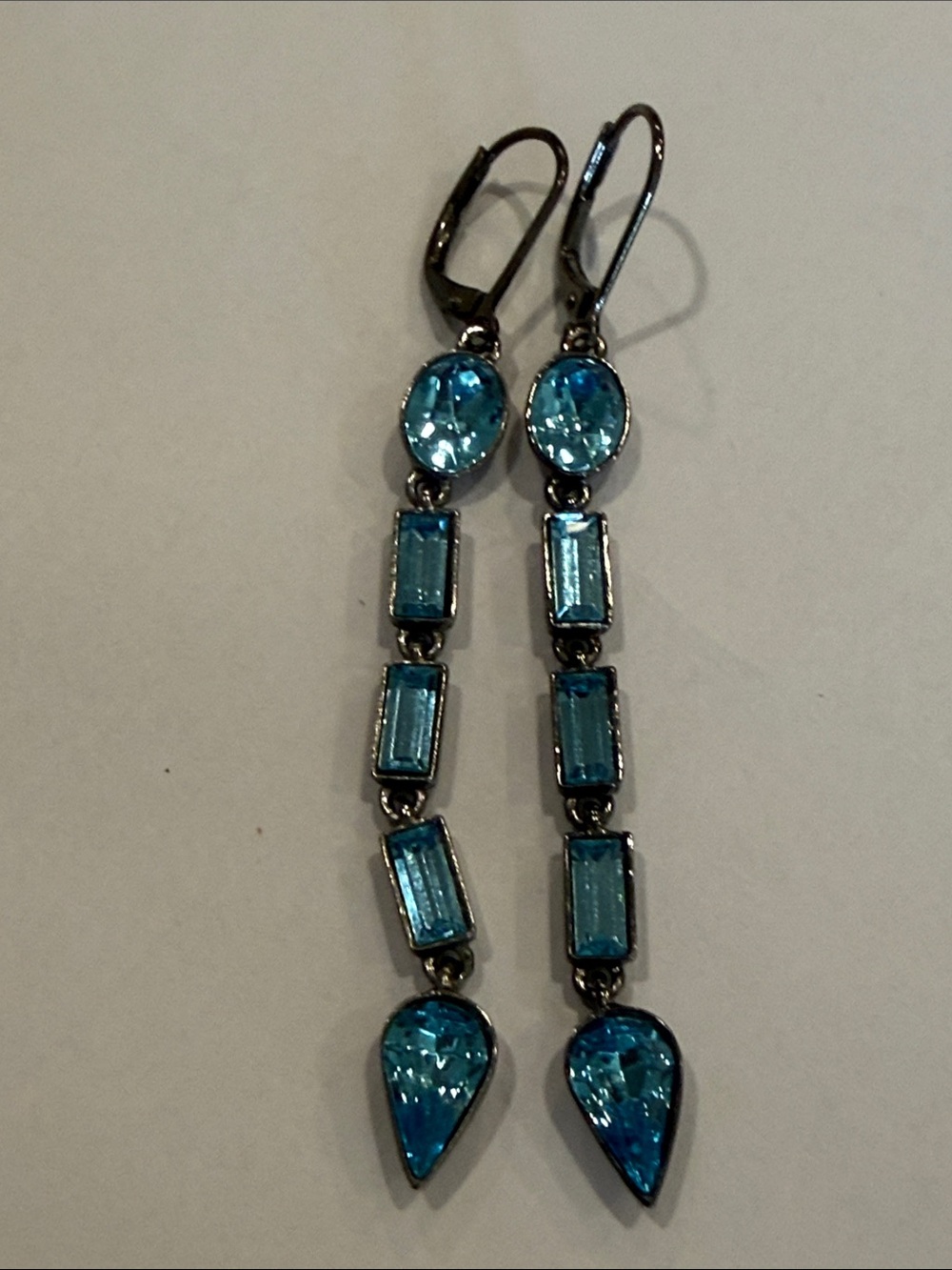 Givenchy Blue Crystal Drop Earrings - Picture 10 of 11